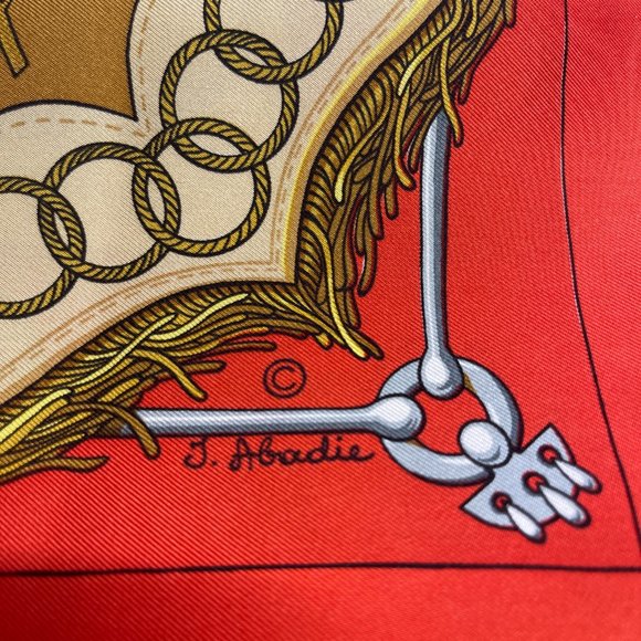 Hermes Scarf Authentic 90cm  reds silk - Picture 3 of 4